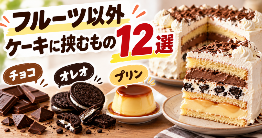 【フルーツ以外】ケーキに挟むもの12選！チョコ・オレオ・プリンで絶品