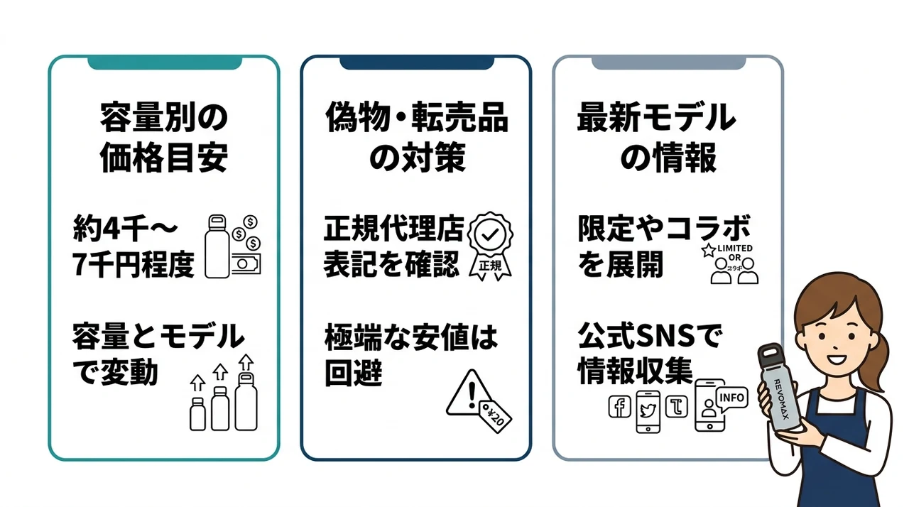レボマックス水筒の値段・販売時期・購入時の注意点