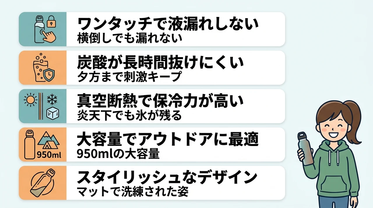 レボマックスが炭酸対応水筒として選ばれる5つのメリット
