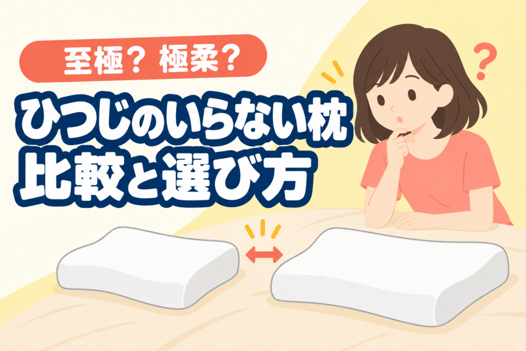 ひつじのいらない枕の至極・極柔を比較して選ぶイメージ