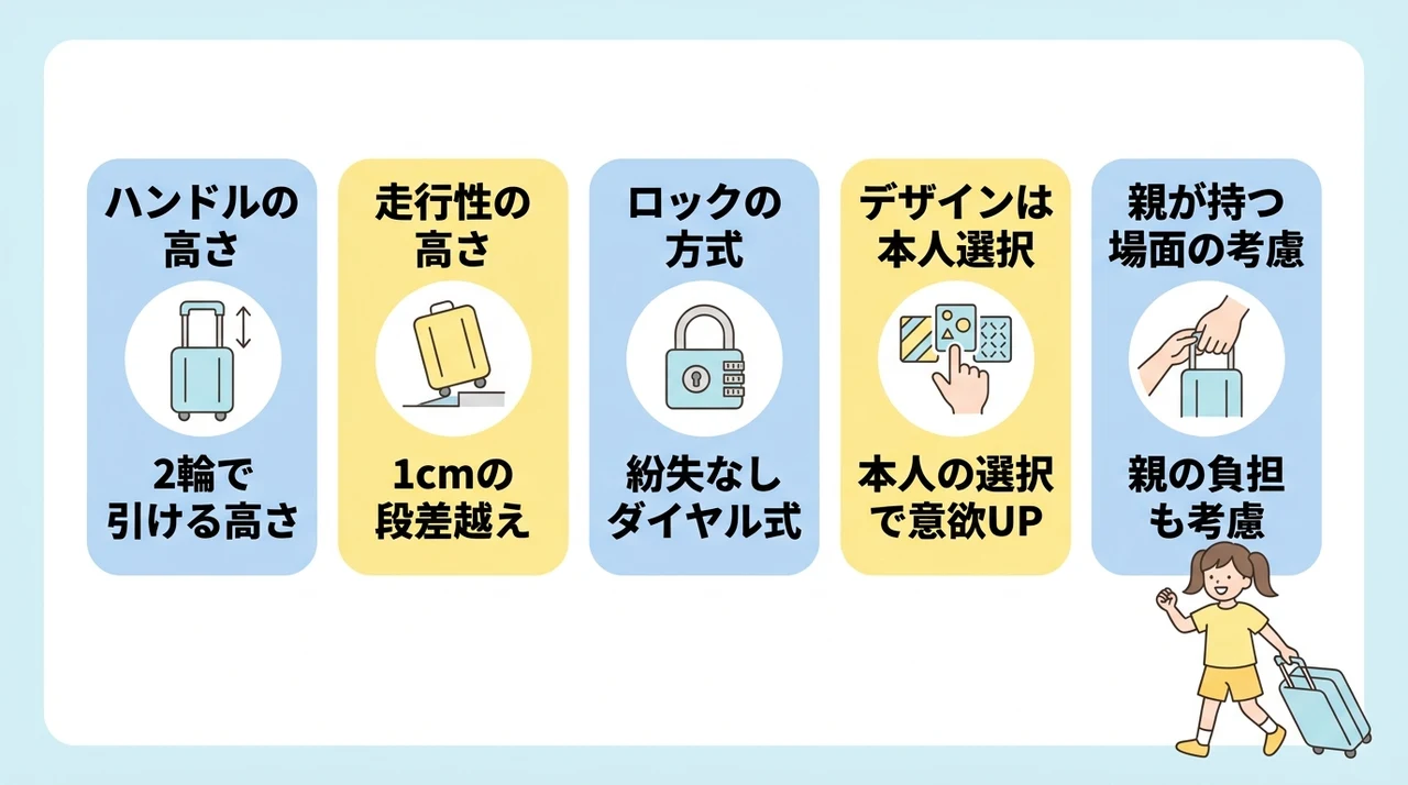 小学生のキャリーケースの選び方5つのポイント