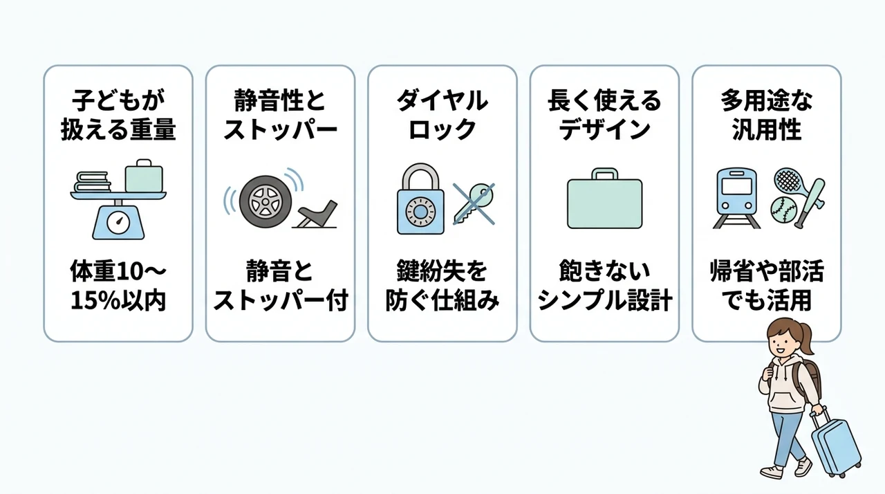 小学生が使いやすいキャリーケースの選び方