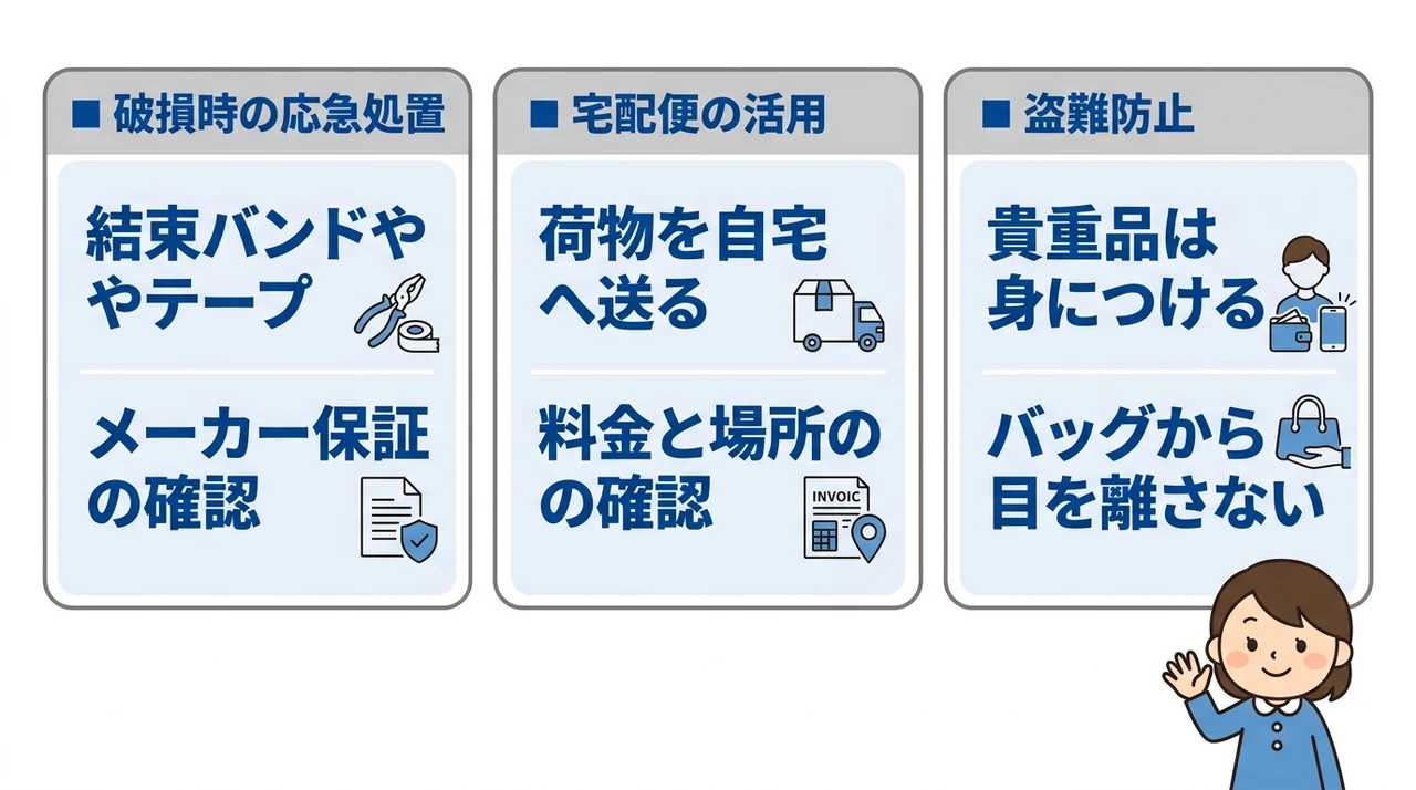 トラブルに備える持ち物と対策