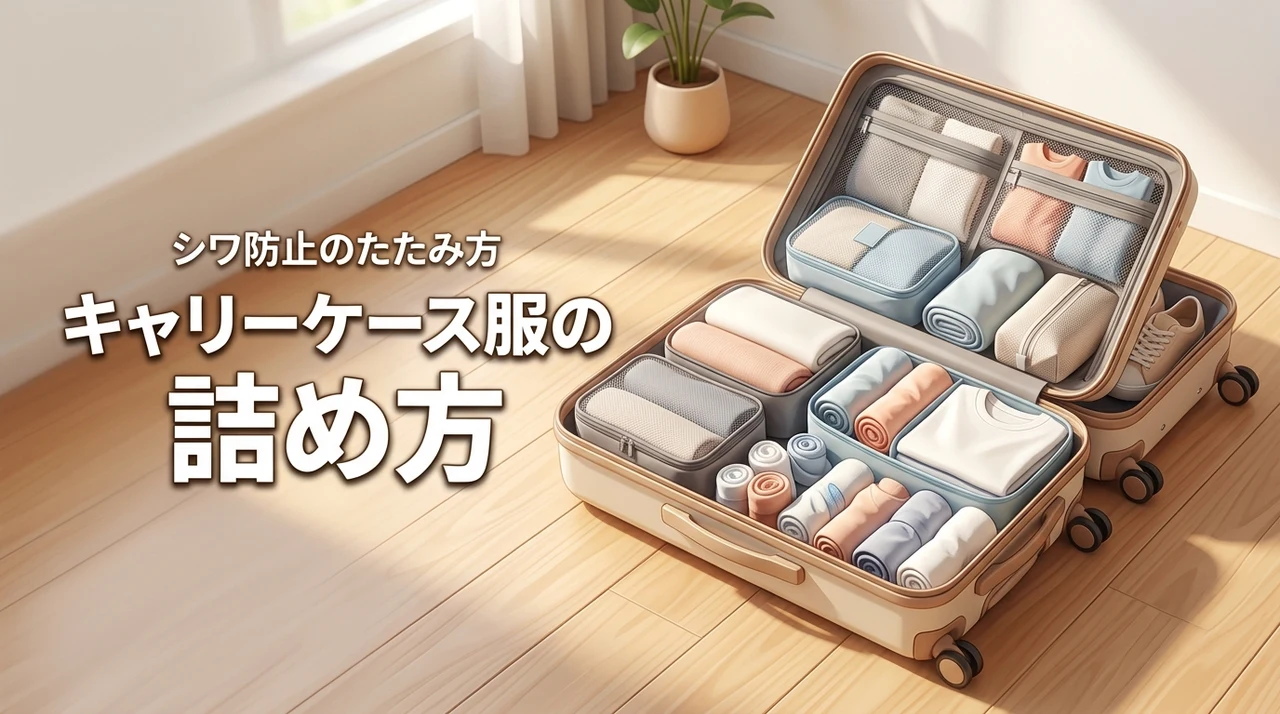 キャリーケースに服を詰めるコツは?シワ防止のたたみ方と詰め方