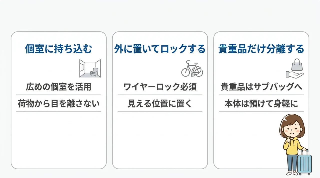キャリーケースでトイレに行くときどうする?基本の判断