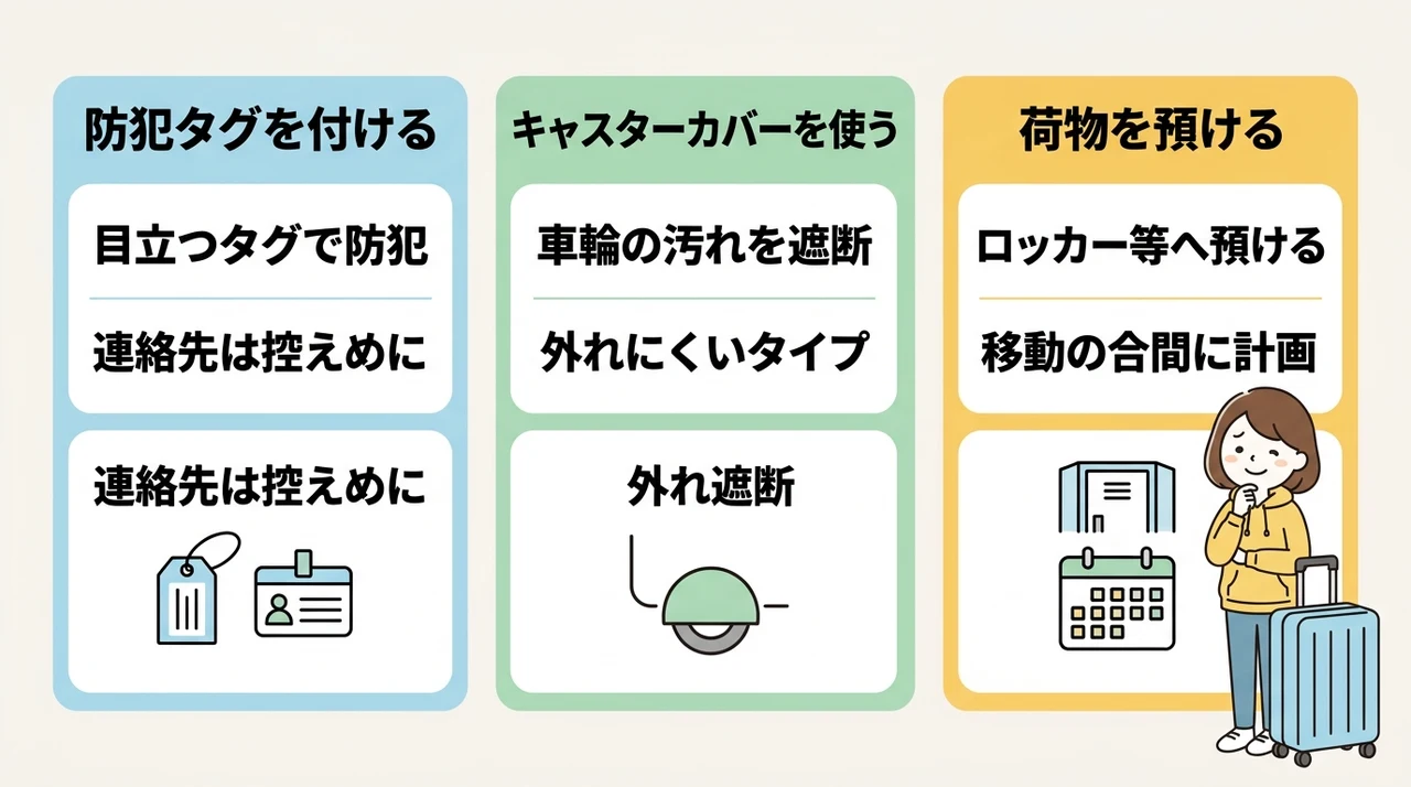 キャリーケースの盗難・汚損トラブルを防ぐ対策