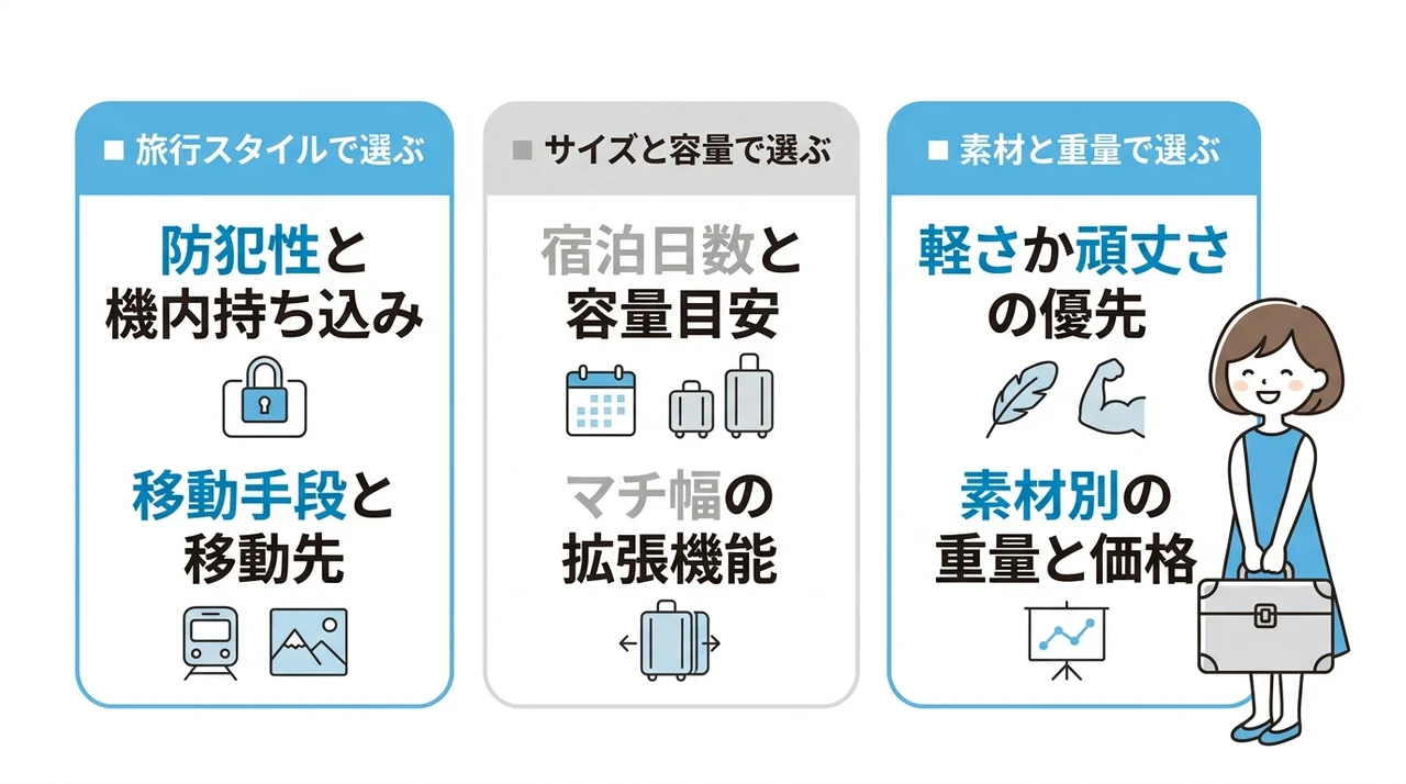 自分に合うキャリーケースの選び方
