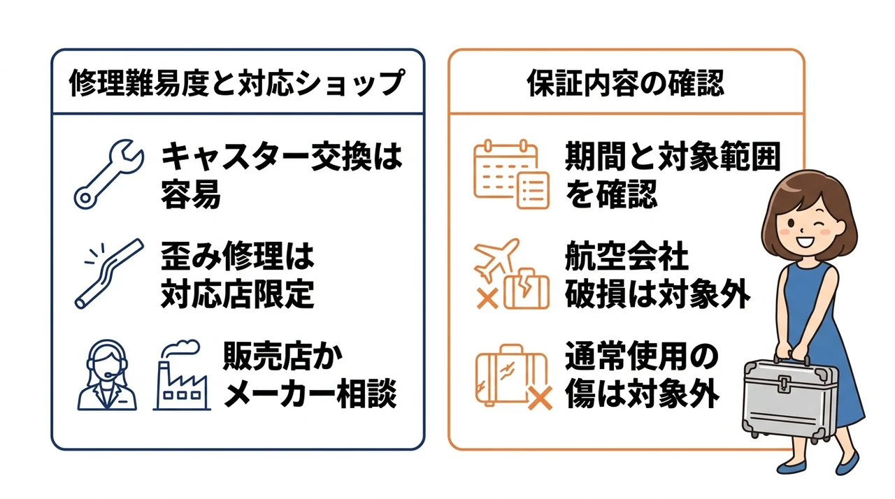 フレームタイプの故障と修理の注意点