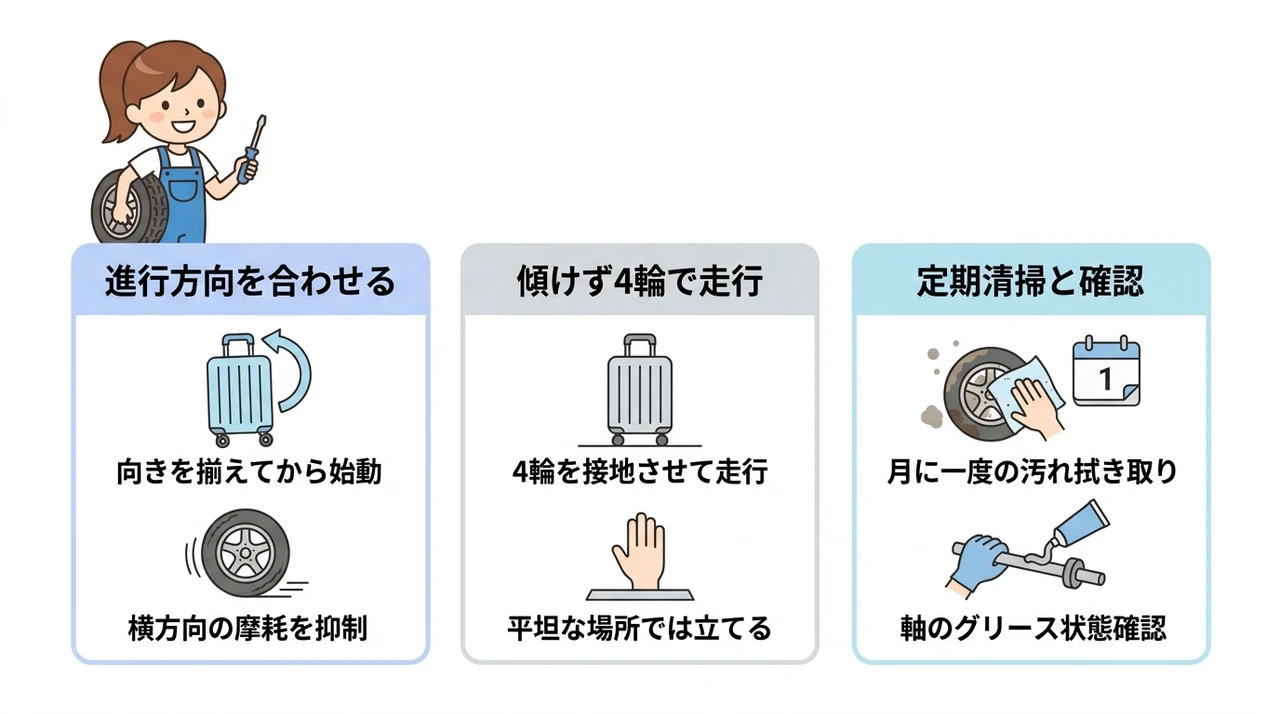 交換後のキャスターを長持ちさせるメンテナンス