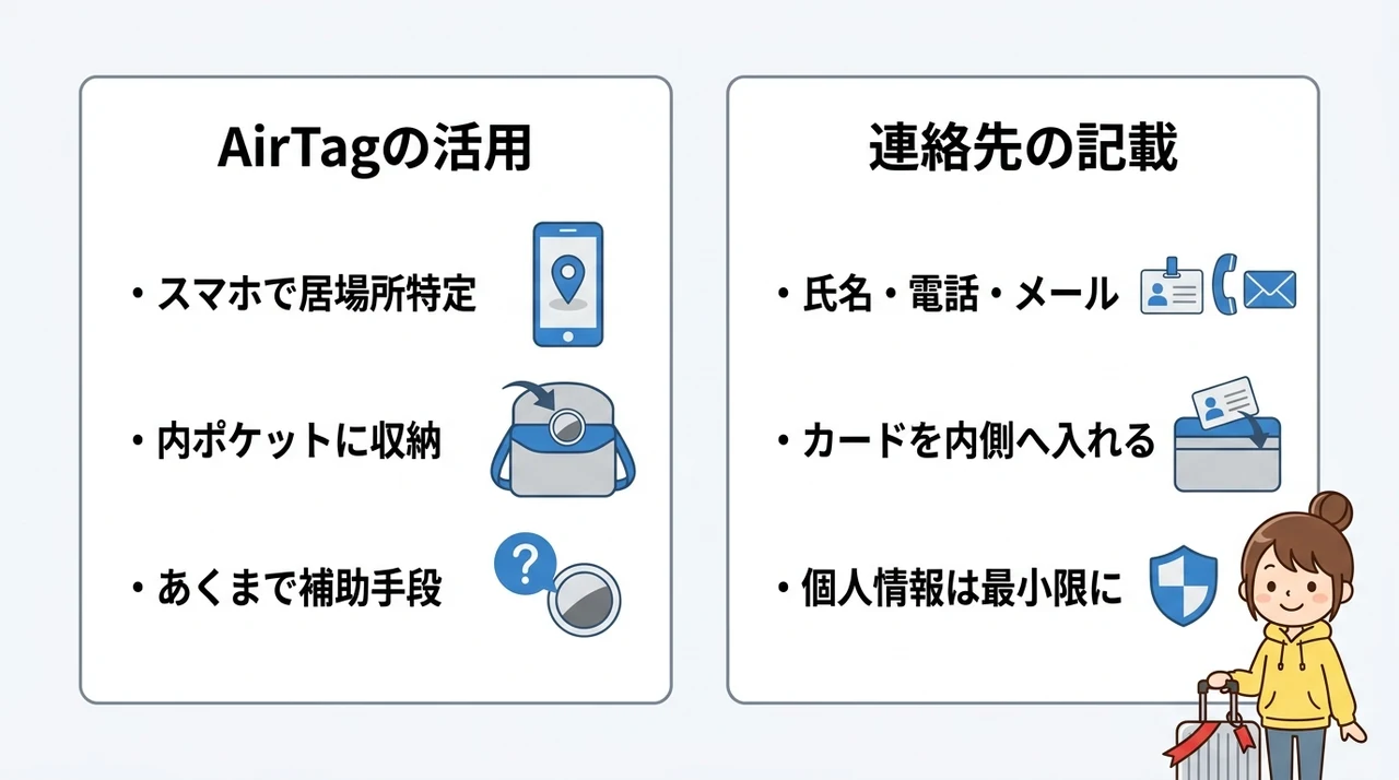 紛失防止タグと組み合わせた二重対策