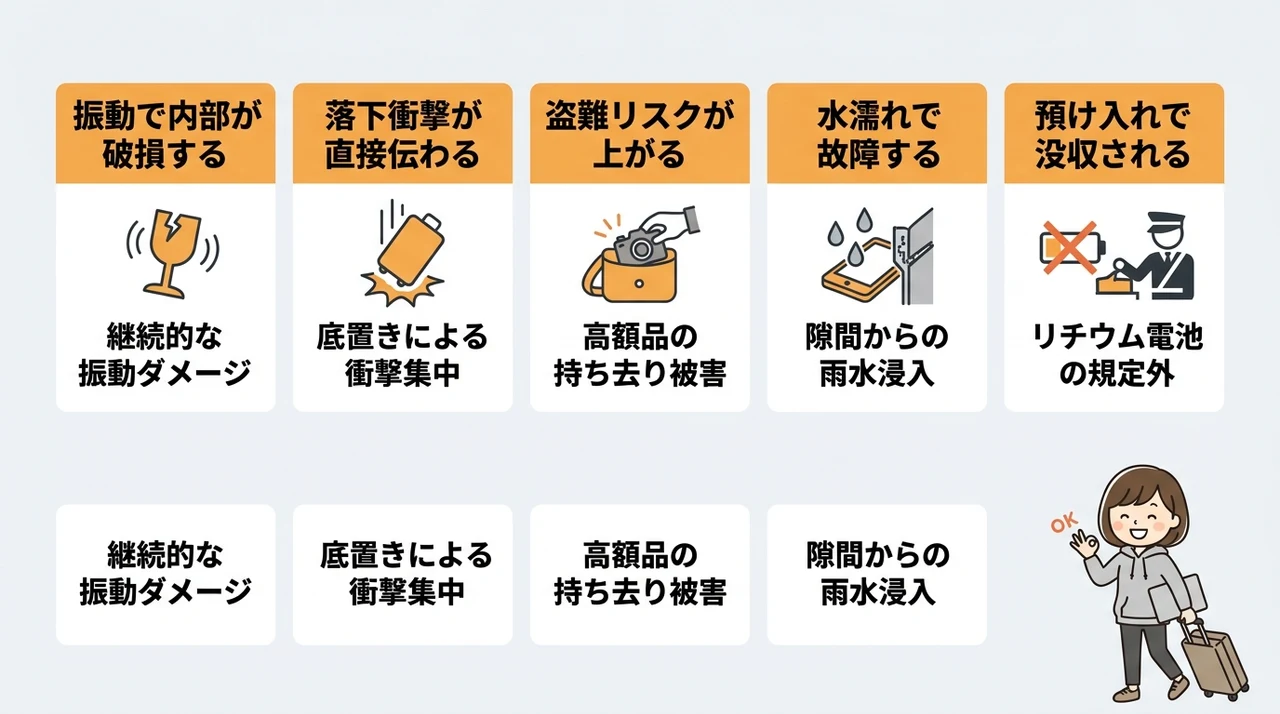キャリーケースにパソコンを入れるデメリット