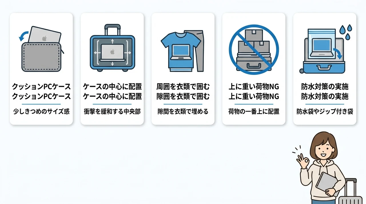 パソコンを安全に入れる梱包のポイント