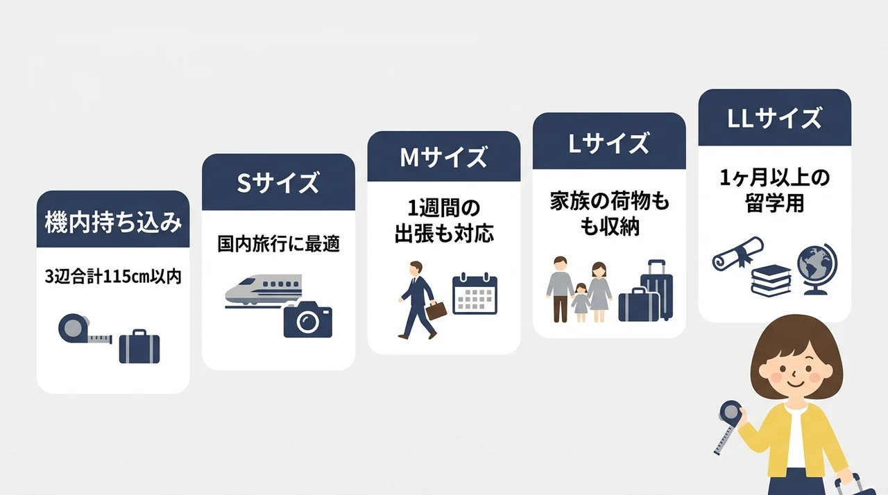 サイズ別にキャリーケースの選び方を解説