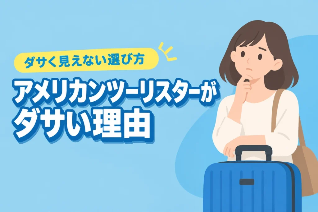 アメリカンツーリスターがダサいと言われる3つの理由とダサく見えない選び方（記事のアイキャッチ画像）