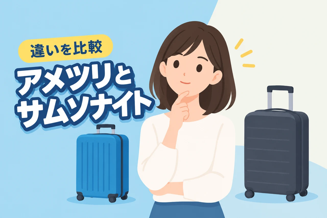 アメリカンツーリスターとサムソナイトの違いは？どっちが自分に合うか迷ったら（記事のアイキャッチ画像）