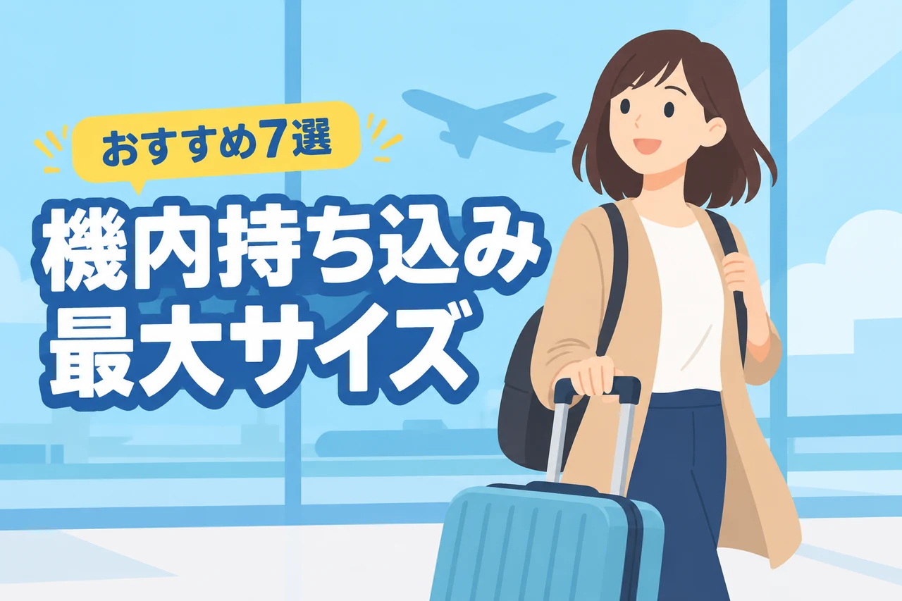 キャリーケースの機内持ち込み最大サイズは？収納力が高いおすすめ7選（記事のアイキャッチ画像）