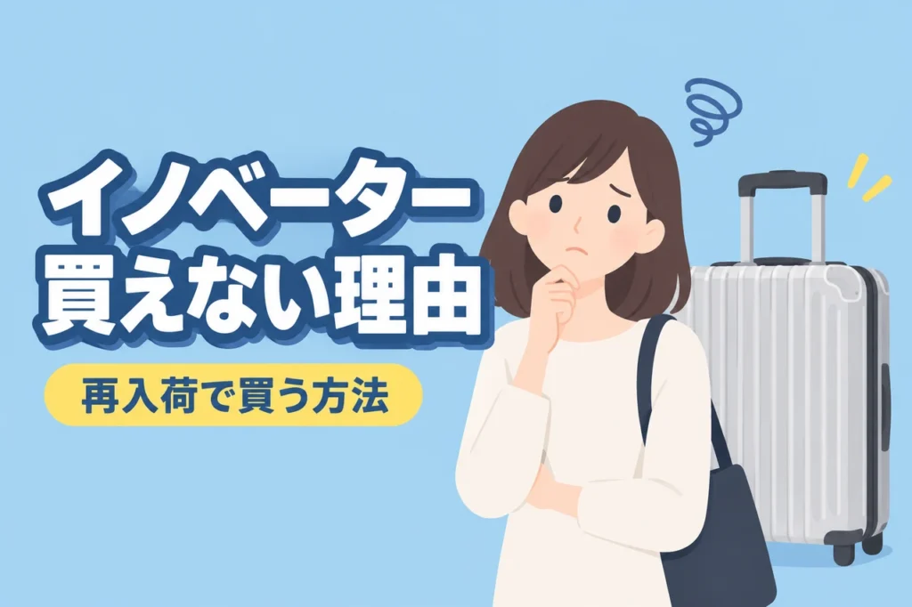 イノベーターのアルミスーツケースが買えない3つの理由と再入荷で買う方法（記事のアイキャッチ画像）