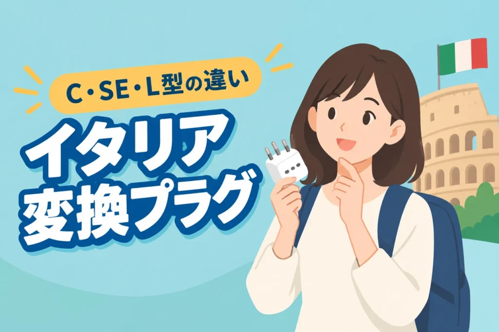 イタリア 変換プラグで迷ったら？C・SE・L型の違いと変圧器の要否を解説（記事のアイキャッチ画像）