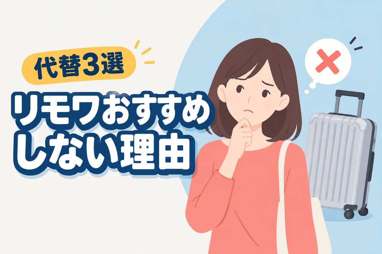 リモワがおすすめしない5つの理由後悔しない代替スーツケース3選(記事のアイキャッチ画像)