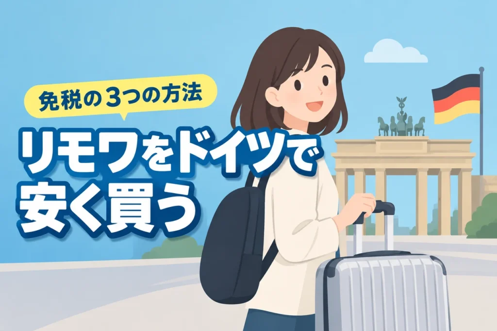 リモワのスーツケースはドイツで安い？免税で賢く買う3つの方法（記事のアイキャッチ画像）