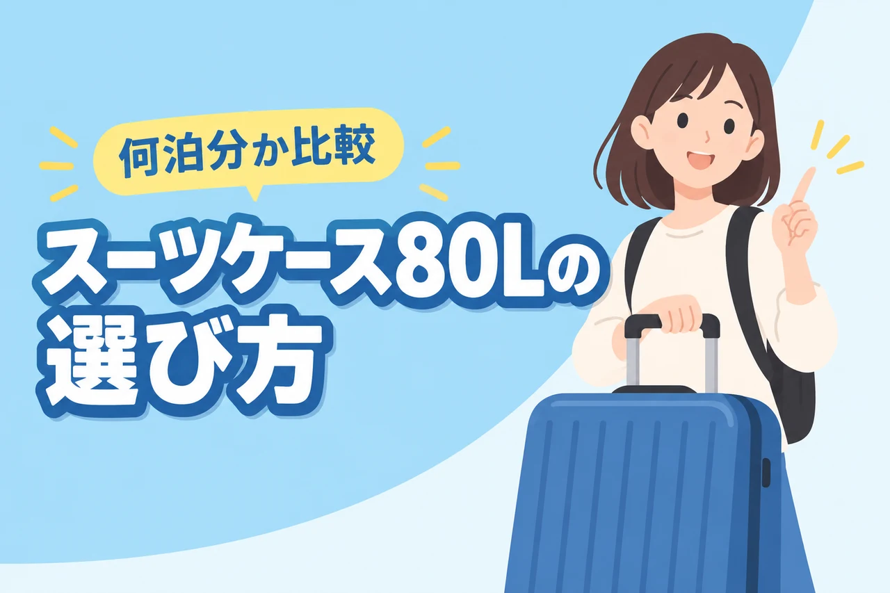 スーツケース80lは何泊分？サイズと選び方5つのポイントを徹底比較（記事のアイキャッチ画像）