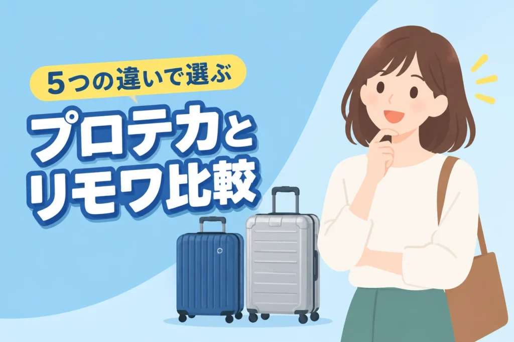 スーツケースのプロテカとリモワ比較！5つの違いで選び方が変わる（記事のアイキャッチ画像）