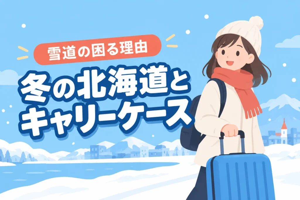 冬の北海道旅行にキャリーケースは大丈夫？雪道で困る理由とスーツケース対策（記事のアイキャッチ画像）