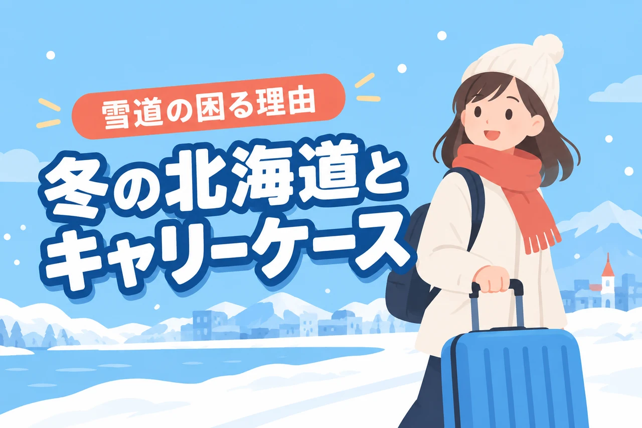 冬の北海道旅行にキャリーケースは大丈夫？雪道で困る理由とスーツケース対策（記事のアイキャッチ画像）