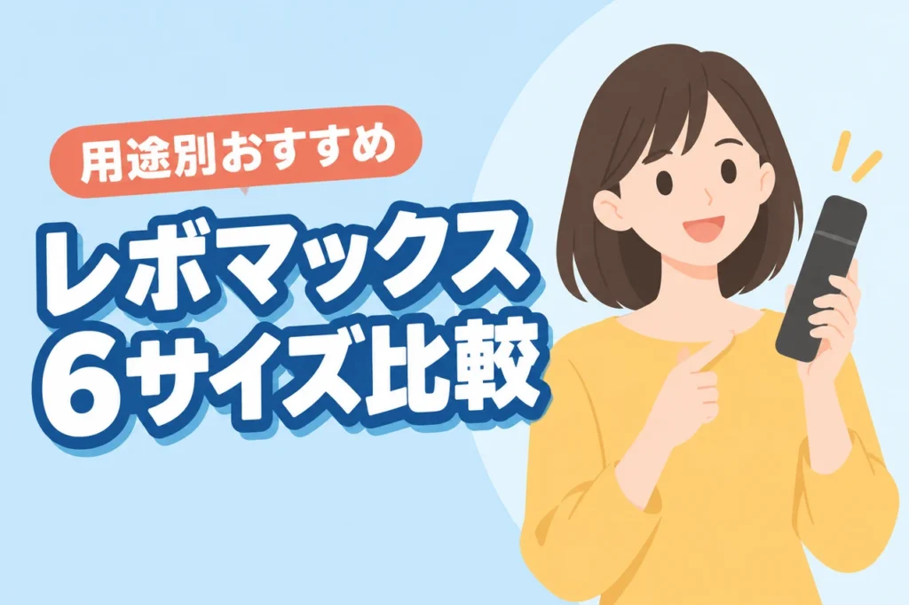 レボマックスのサイズはどれがおすすめ？6サイズを用途別に比較（記事のアイキャッチ画像）