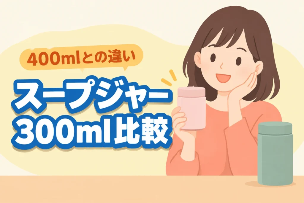 サーモスのスープジャー300mlは小さい？400mlとの違いと向いている人を解説（記事のアイキャッチ画像）