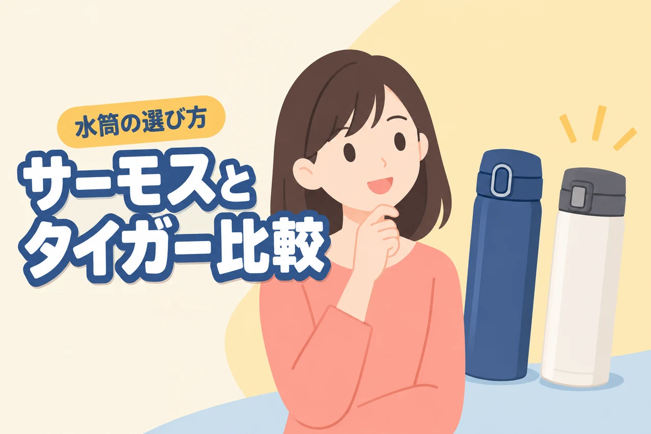 サーモスとタイガーの水筒はどっちがいい？保温力・洗いやすさ・軽さを比較（記事のアイキャッチ画像）